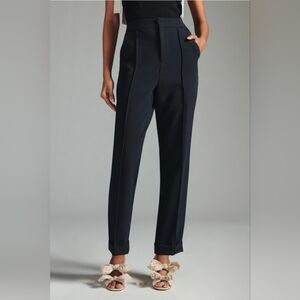 Anthropologie Maeve Seamed Trousers Black NWT Sz 14 Festive Holiday Party